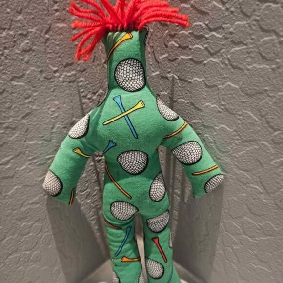 Dammit Doll Green Golf ball Guy Stress Relief Fidget Toy 13" Clothe Doll - Picture 1 of 4